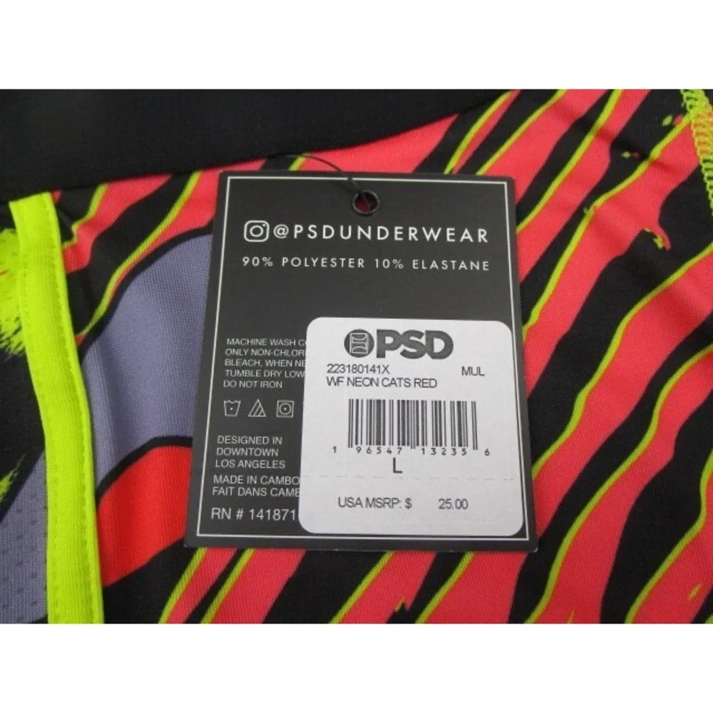 PSD Warface Neon Cats Men's Size Large Yellow Red Underwear Boxer Briefs